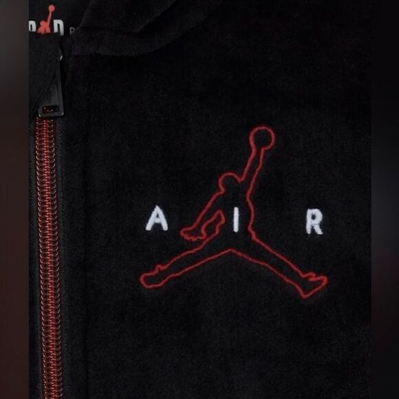 Nike Jordan Air Baby Black/Red Full Zip Velour Tricot zip up Size 18m - Picture 4 of 7